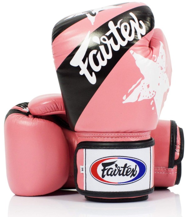 Fairtex pink star boxing gloves